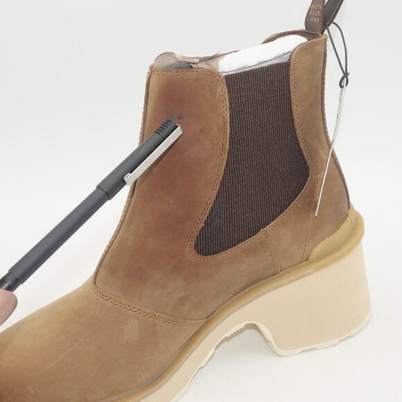 NEW Sorel women's 11 Hi-Line Heel Chelsea Waterproof Boot Umber Brown READ - Picture 3 of 13